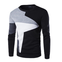 Charger l'image dans la galerie, Casual Sweatshirt O-Neck Patchwork Slim Fit Pull Over