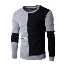 Charger l'image dans la galerie, Casual Sweatshirt O-Neck Patchwork Slim Fit Pull Over