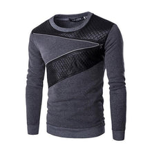 Charger l'image dans la galerie, Casual Sweatshirt O-Neck Patchwork Slim Fit Pull Over