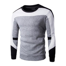 Charger l'image dans la galerie, Casual Sweatshirt O-Neck Patchwork Slim Fit Pull Over