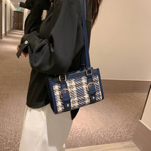 Charger l'image dans la galerie, Sac à main à carreaux bleu marine