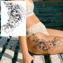 Charger l'image dans la galerie, Tatouages Temporaires Sexy de Fleurs pour Femme, résistant a l'eau