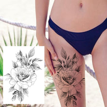 Charger l'image dans la galerie, Tatouages Temporaires Sexy de Fleurs pour Femme, résistant a l'eau