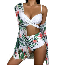 Charger l'image dans la galerie, Maillot de bain trois pièces imprimé Floral, Sexy, Bikini, Push-Up, rembourré, à volants