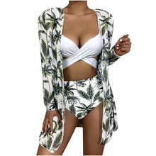 Charger l'image dans la galerie, Maillot de bain trois pièces imprimé Floral, Sexy, Bikini, Push-Up, rembourré, à volants