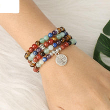 将图片加载到图库查看器，Bracelets œil de tigre des 7 chakras pour femmes, bijoux avec pierre naturelle
