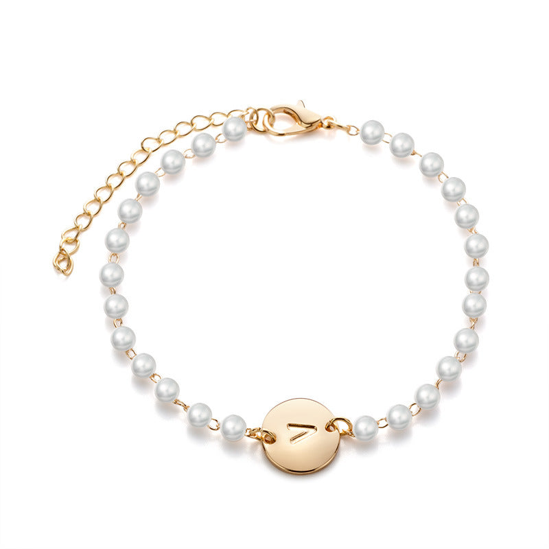 Bracelet de perles blanches 