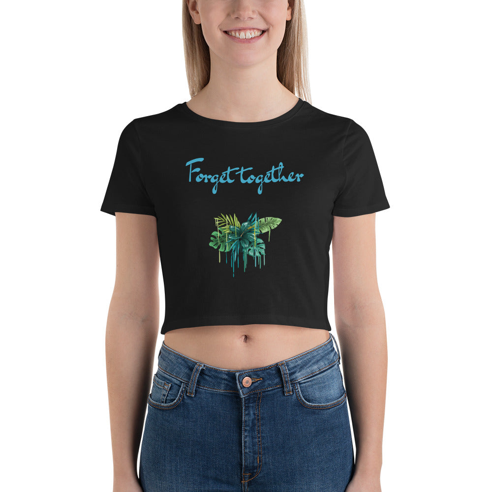 T-shirt Crop-Top original logo feuille palmiers